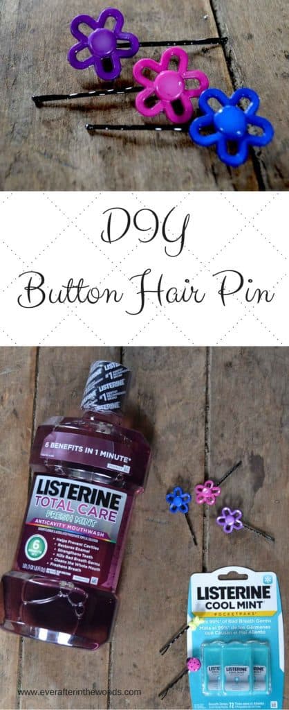 A simple and easy bold DIY for creating hair pins with buttons for cute short hair. These are a perfect accessory for both long and short hair styles.