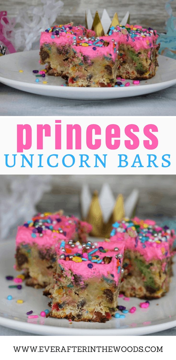 easy to make unicorn princess fairy cookie bars