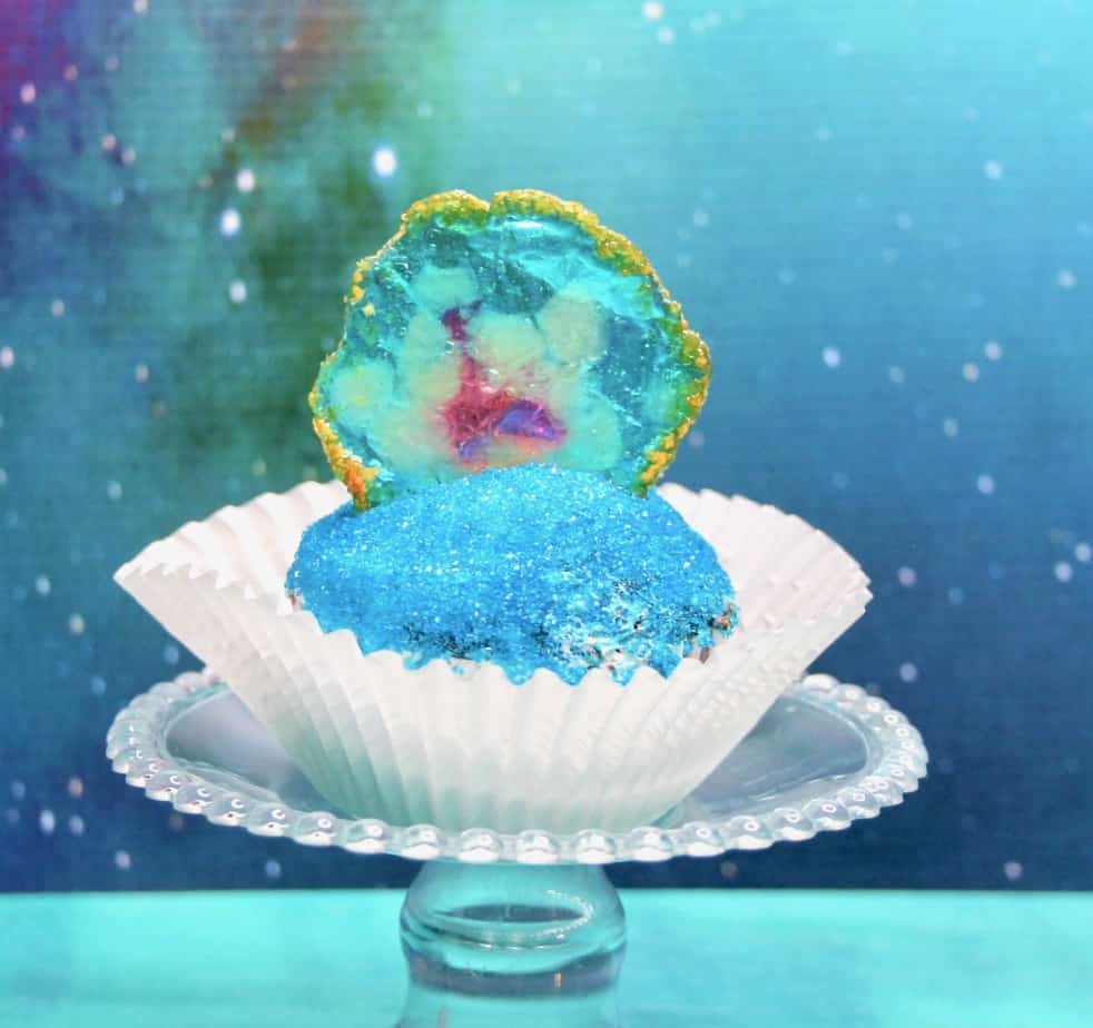 outer space birthday party cupcake