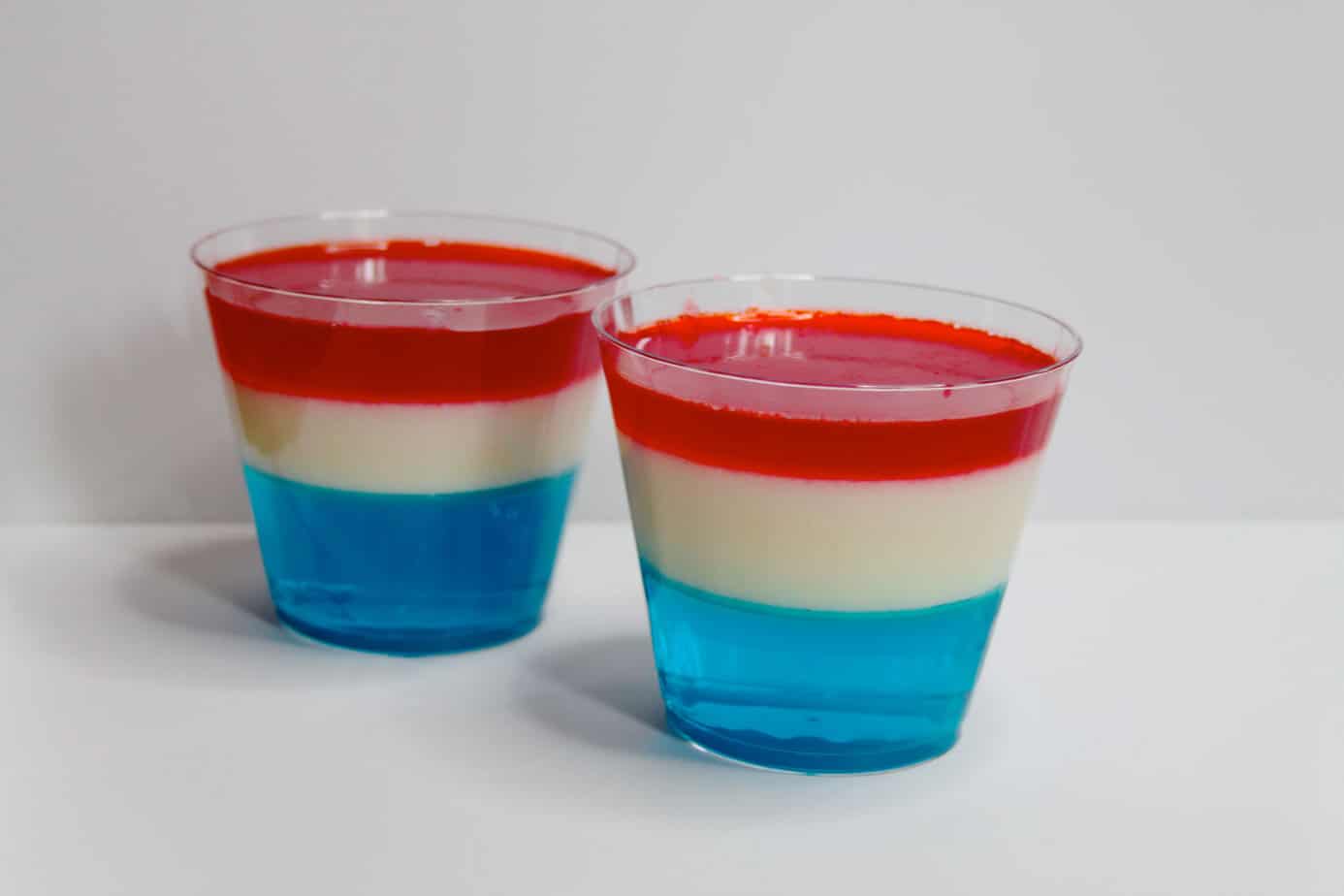 fourth of july layered jello dessert | layered jello cups|