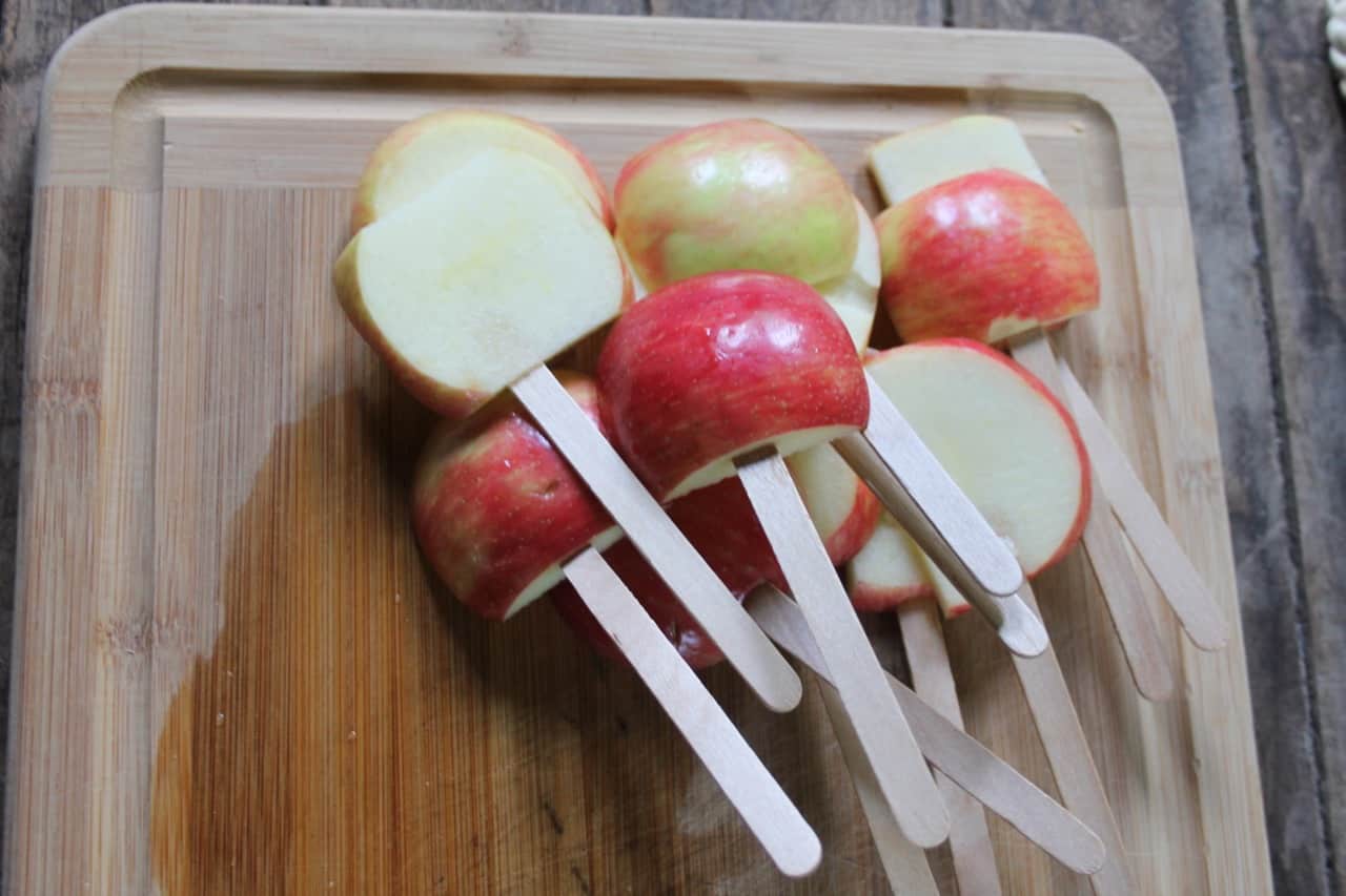apple sticks for making caramel apples