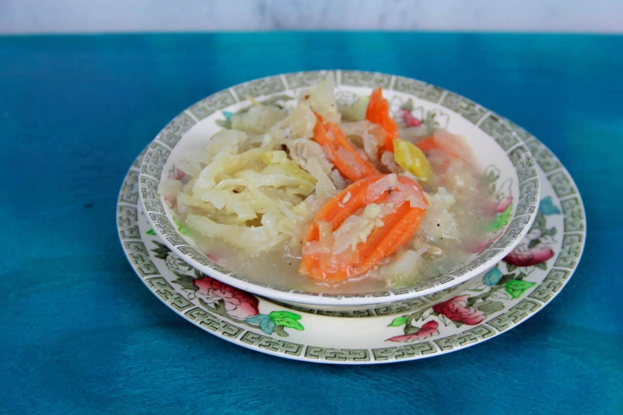 hearty pork cabbage sauerkraut soup