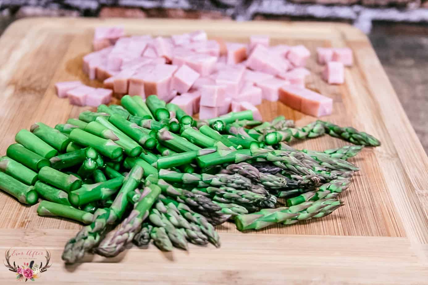 cut ham cut asparagus