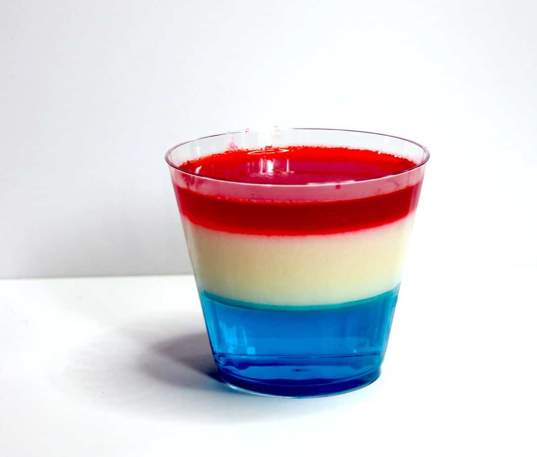 layered jell-o dessert | red white blue layered jell-o