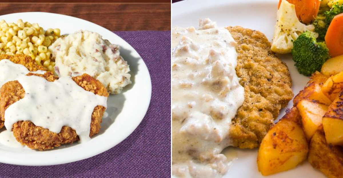 Virginia Chicken Fried Steak Plates That Barely Fit The Plate