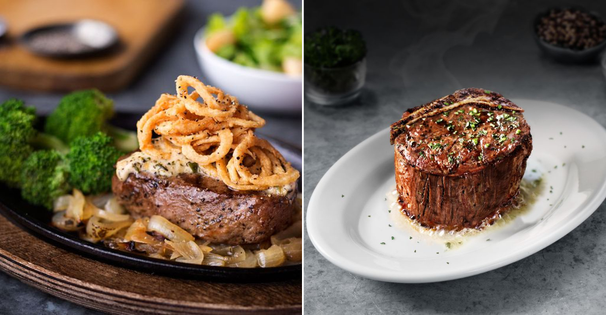 Perfectly Grilled Steaks with Generous Southern Sides at a Popular Arkansas Steakhouse Chain Known for Its Reliable Flavor and Impressive Portion Sizes