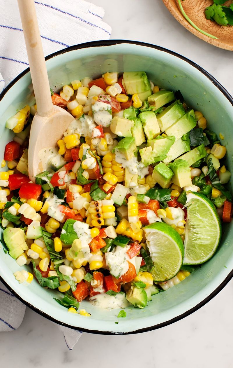 Grilled Corn Salad With Lime Dressing