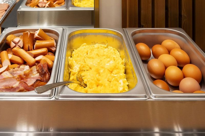 Scrambled Eggs from a Chafing Dish