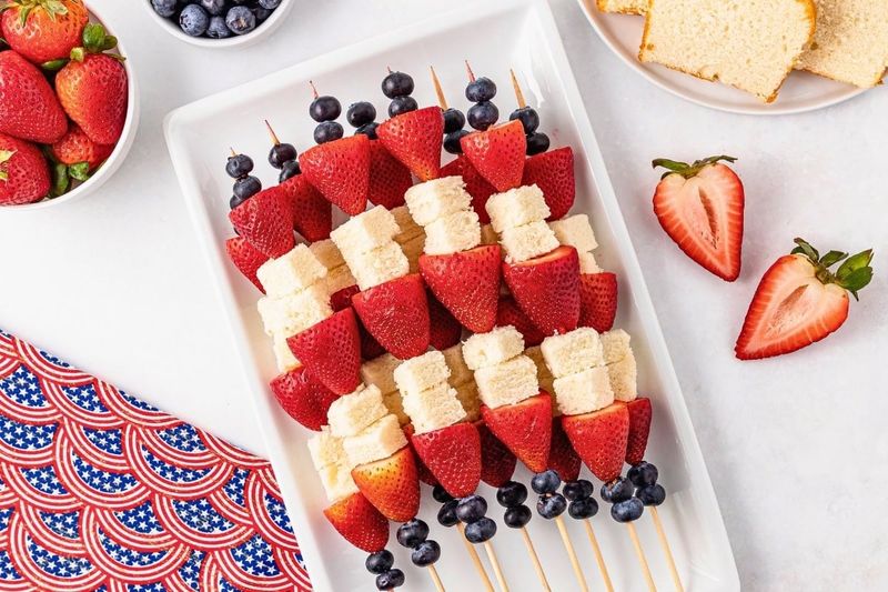 Sparkler Strawberry Shortcake Skewers