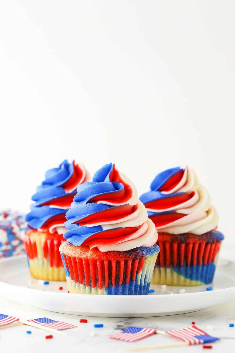 Red, White & Blue Cupcakes