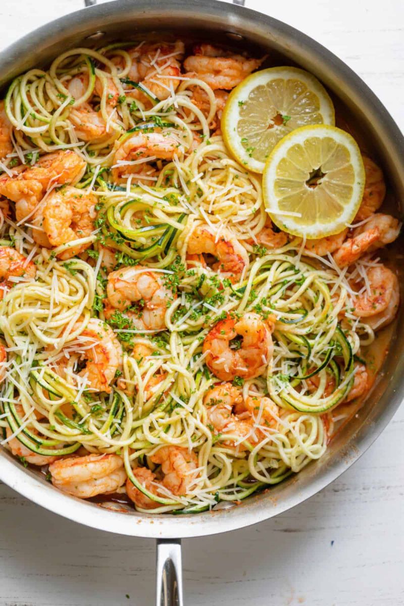 Zucchini Noodle Shrimp Scampi