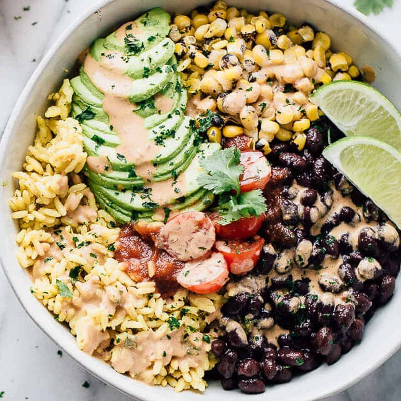 Bean and Rice Burrito Bowls