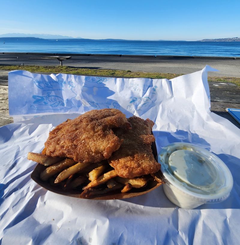 A Beachfront Fish Counter With Puget Sound Right Out Front