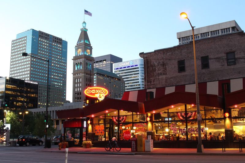 A Big Menu On A Downtown Block A Big Menu On A Downtown Block