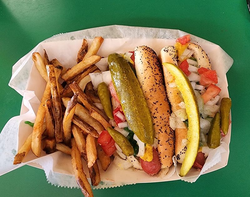 A Chicago Dog Dressed The Classic Way A Chicago Dog Dressed The Classic Way