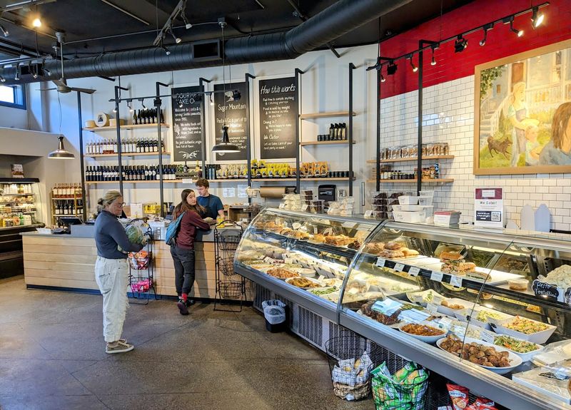 A Deli Case Packed With Ready-Made Dishes A Deli Case Packed With Ready-Made Dishes