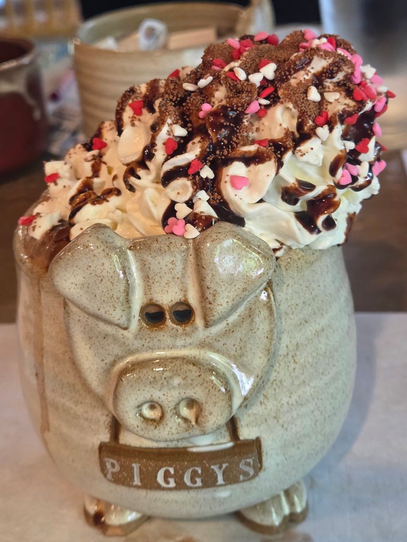 Specialty Drinks Served in Adorable Pig Mugs