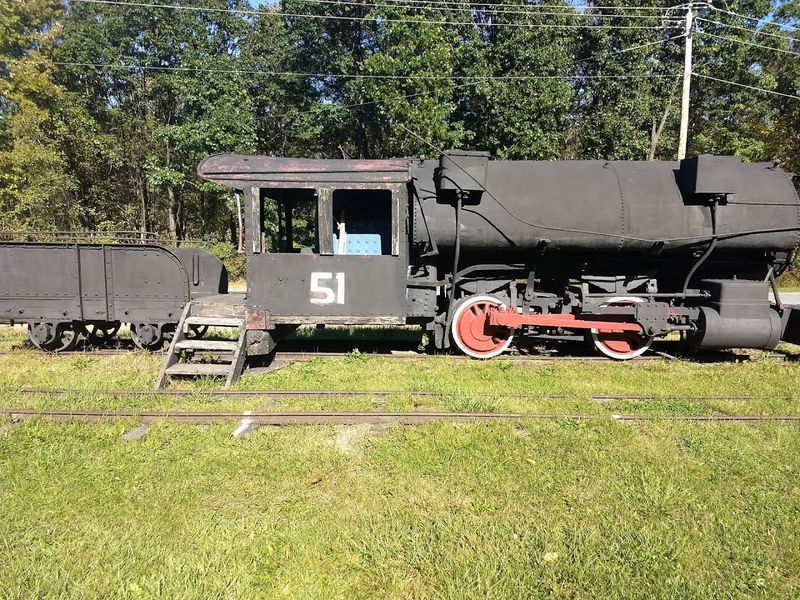 Old Train Cars and Outdoor Exhibits on the Grounds