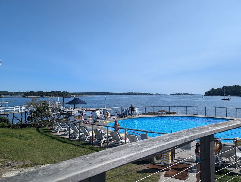 A Heated Outdoor Pool Overlooking The Bay