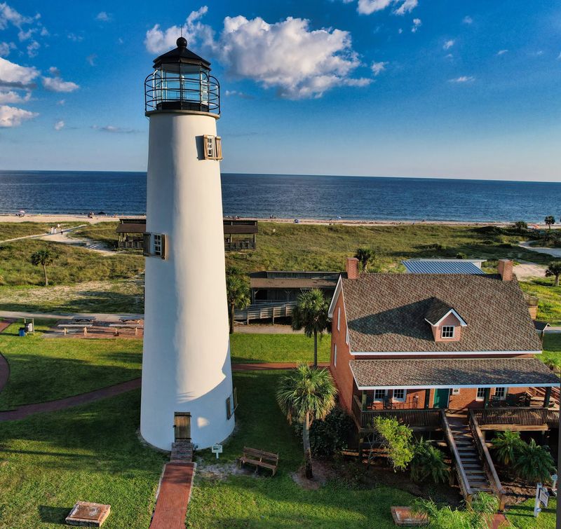 A Historic Lighthouse Stands As the Island's Most Recognizable Landmark A Historic Lighthouse Stands As the Island's Most Recognizable Landmark
