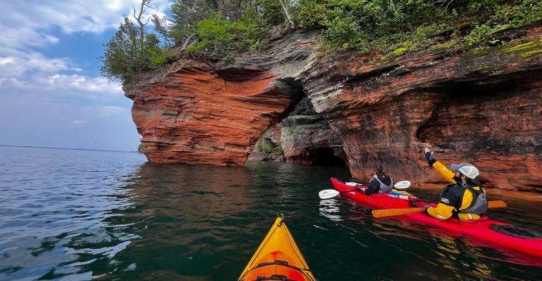 A Kayak Journey Through Wisconsin’s Sea Caves Feels Like A Dream