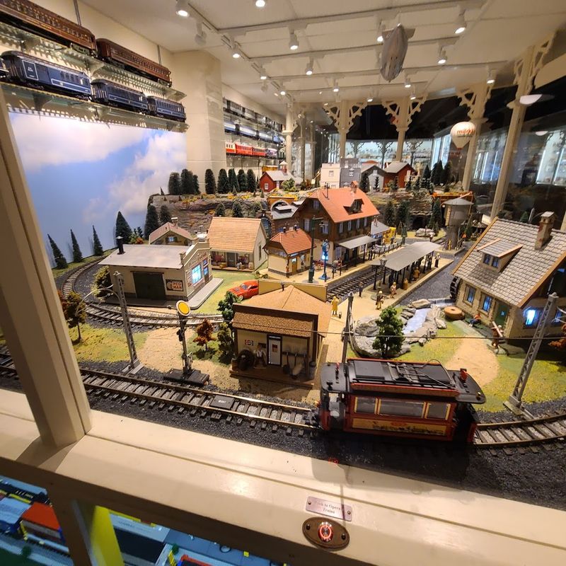 A Wooden Train Table In The Lobby For The Youngest Visitors