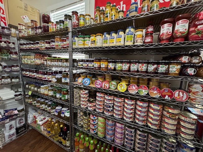 A Market Shelf Stocked With European Specialties