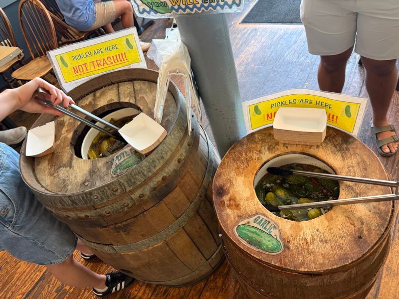 The Famous Free Pickle Barrels