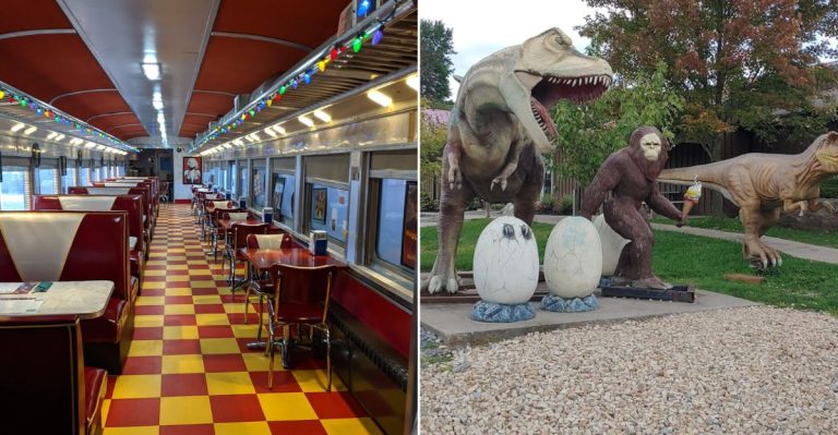 A Pennsylvania Roadside Stop Where You Can Dine In A Train Car And See Dinosaurs