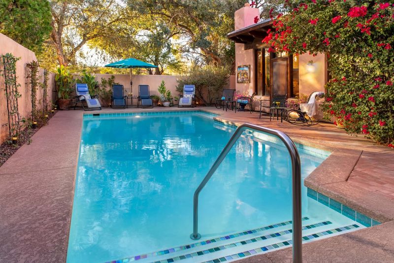 A Pool and Hot Tub Tucked Among Bougainvillea