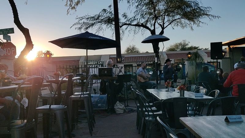A Spacious Patio With Misters and Shade