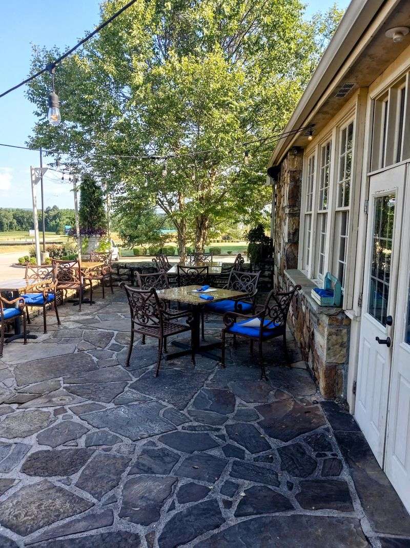 A Stone Patio Adds Another Layer Of Schoolhouse Charm