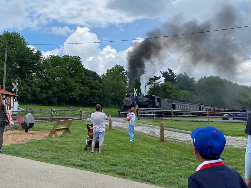 A Strasburg Rail Road Steam Train Rolls Right Past