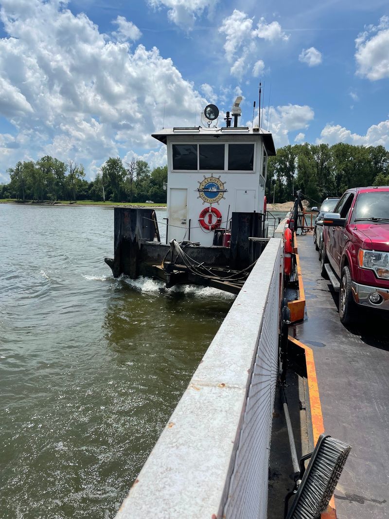 A working transportation link across the river A working transportation link across the river