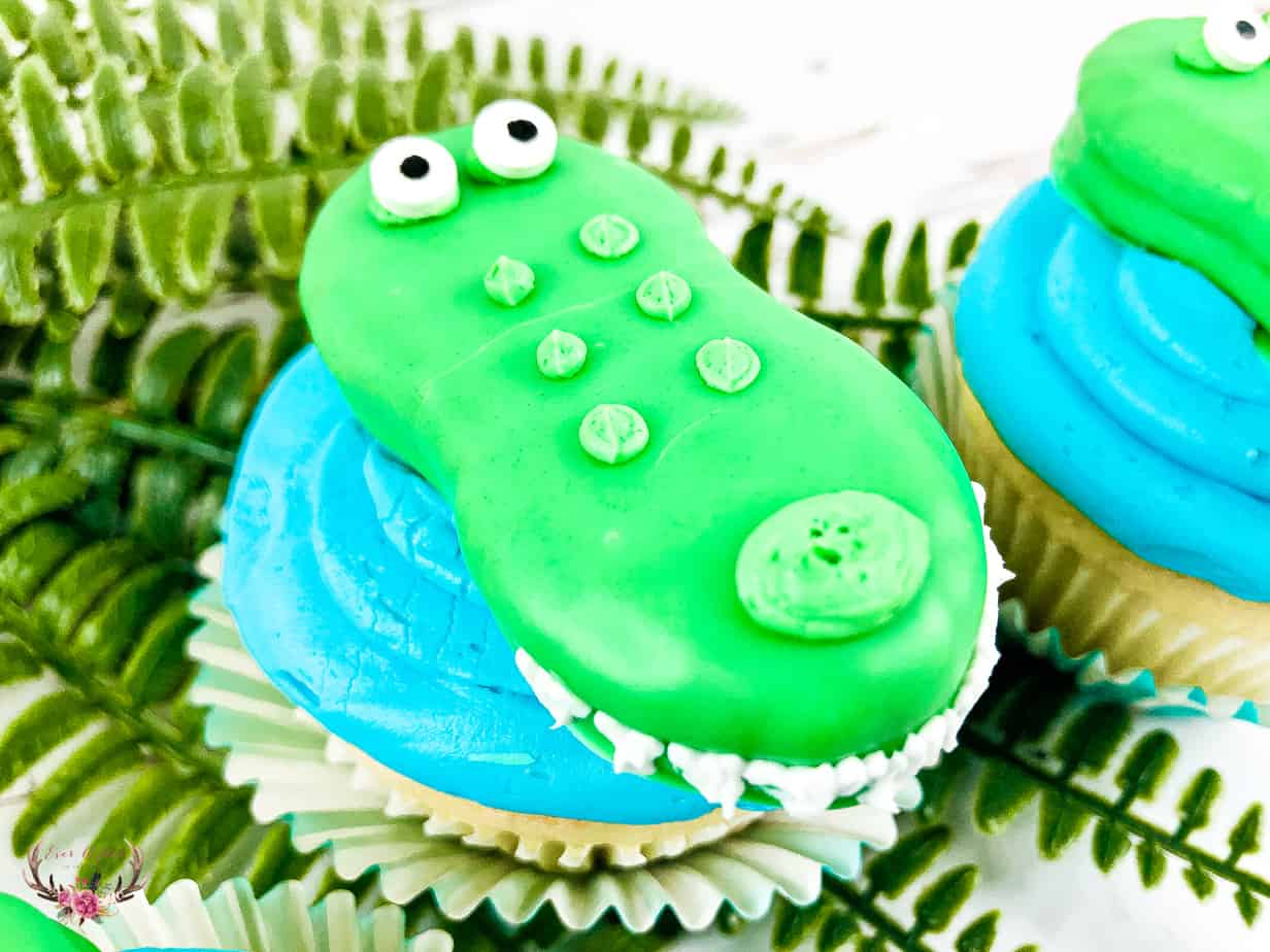 A Swamp Party: Alligator Cake & Grass Cupcakes