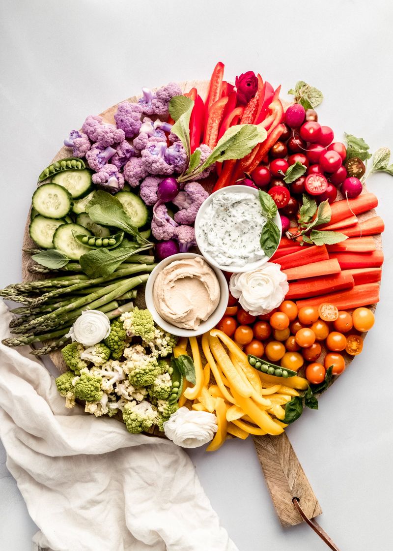 Hummus with Rainbow Veggies