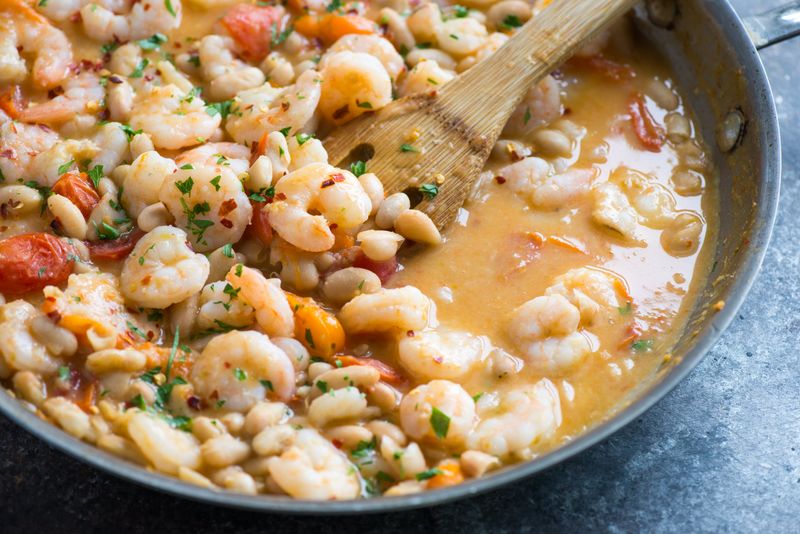 Garlicky Shrimp and White Bean Skillet