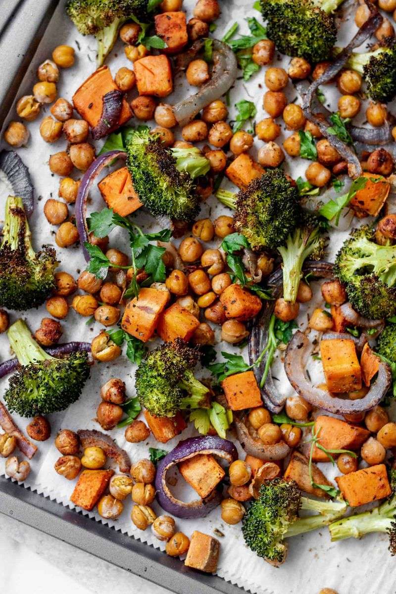 Roasted Vegetable and Chickpea Sheet Pan Dinner