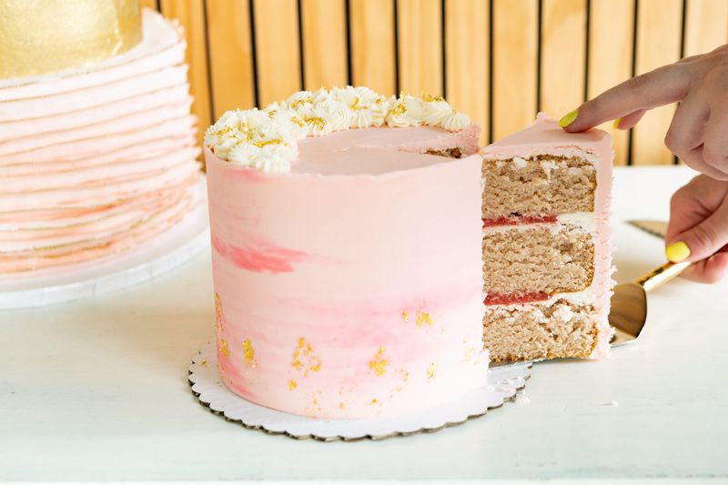 Strawberry Champagne Celebration Cake