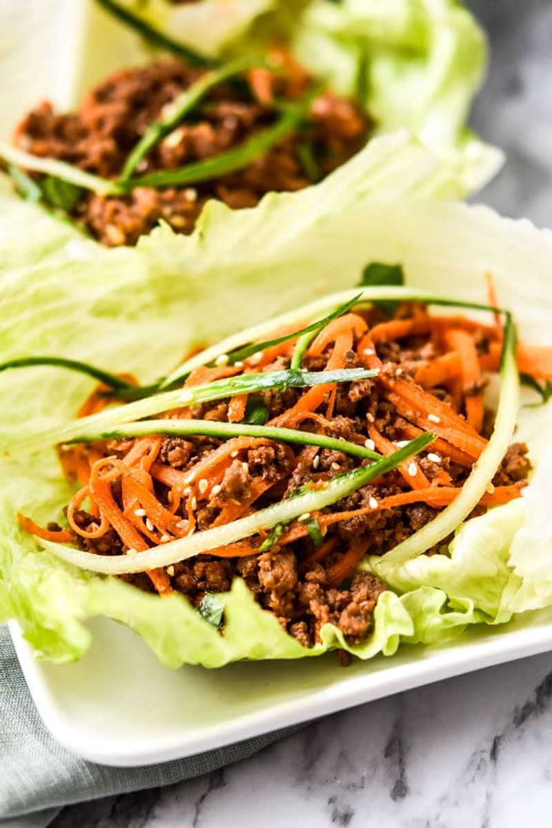 Spicy Korean Beef Lettuce Cups
