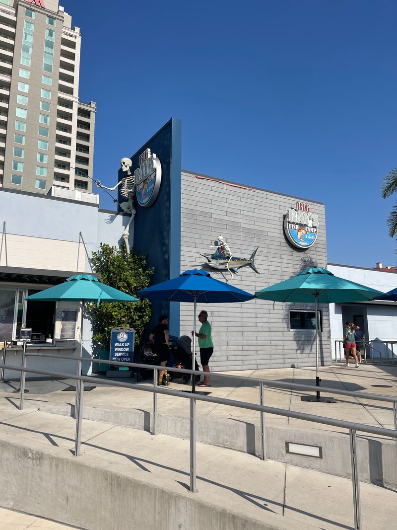The Sail Plaza and Big Ray's Fish Camp on the Riverwalk, Tampa, Florida