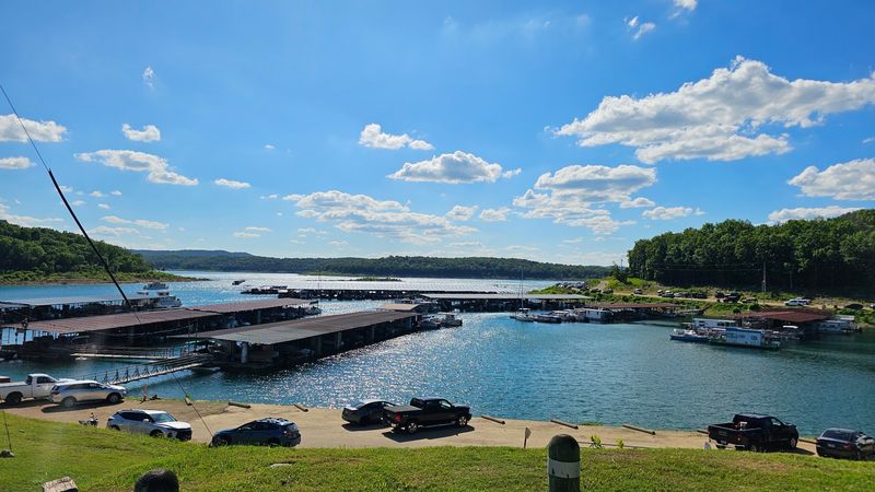 Boat Docks Fill The Quiet Shoreline