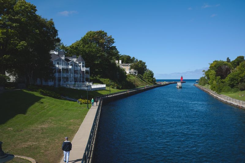 Bridge Street Reaches Town Between Three Lakes