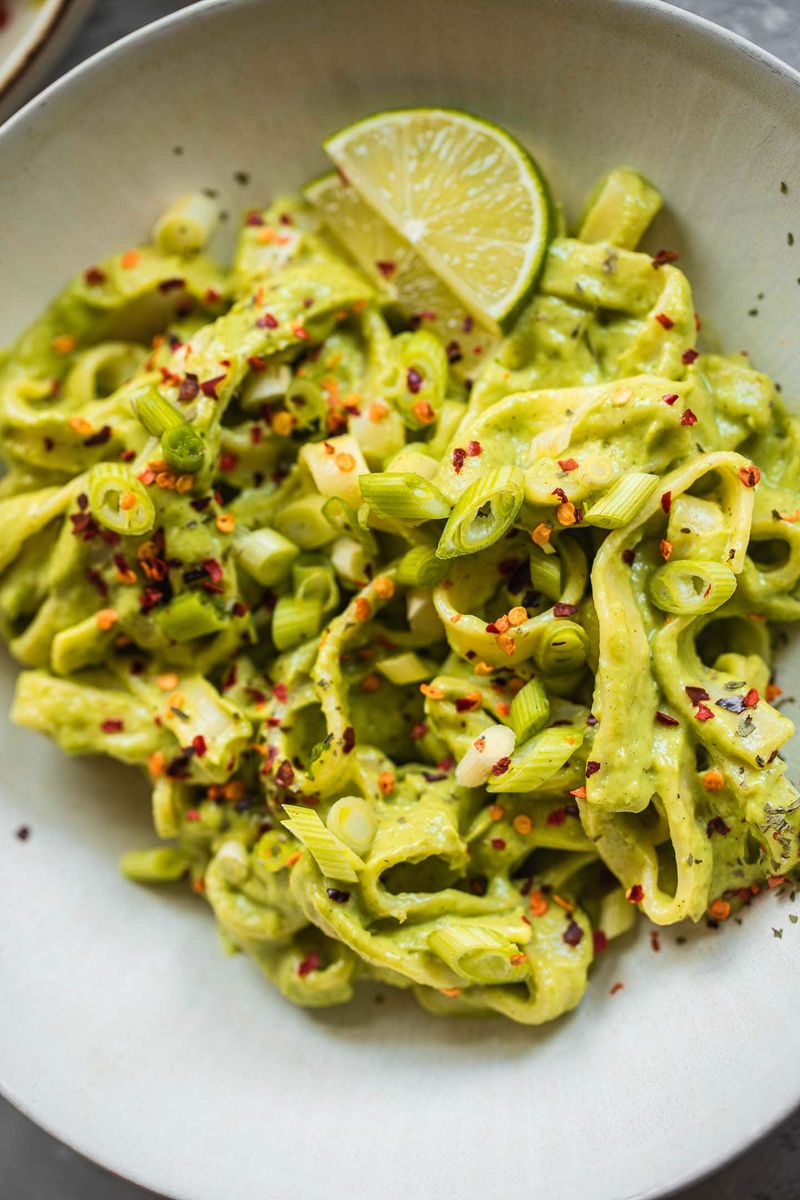 Creamy Avocado Lime Spaghetti