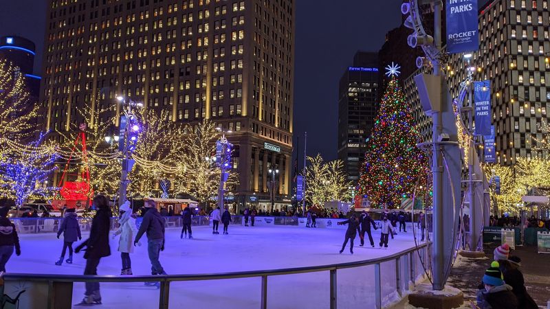 Campus Martius Park Holiday Lights