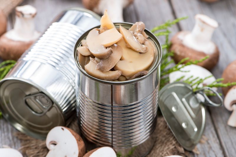 Canned Mushrooms: Rubbery Shadows of Fungi