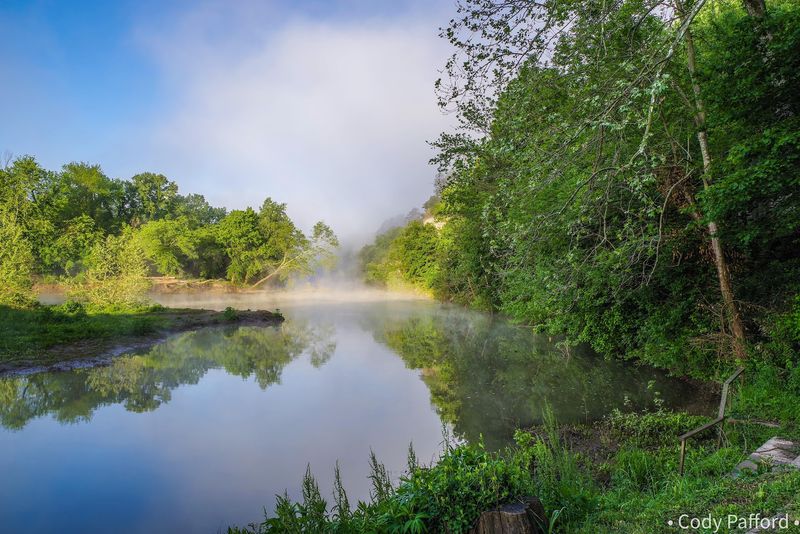 Morning Fog Rising Off Clear Ozark Water