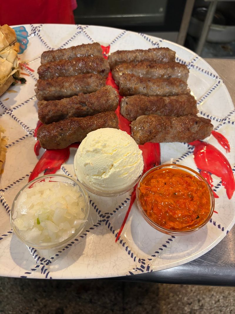 Cevapi With Warm Somun, Kajmak And Ajvar