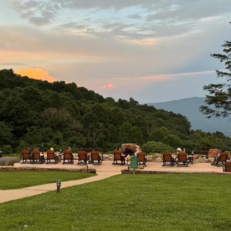 Sunrise Spot at Chalet Restaurant: Dawn's First Light in Little Switzerland
