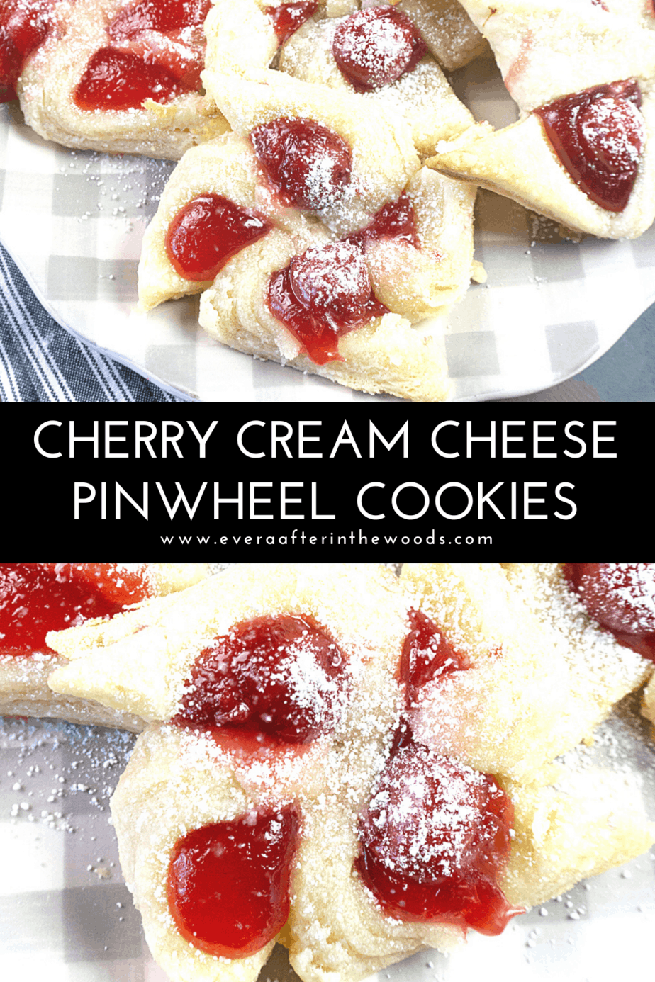 Cherry Cream Cheese Pinwheel Cookies